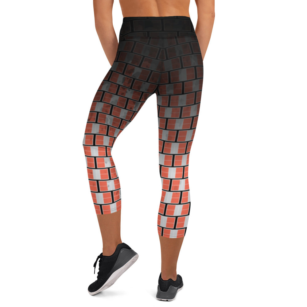 "I campi da Pickleball™"  High-Waisted Pickleball Capris for Women, UPF 50+ - Orange