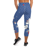 Load image into Gallery viewer, Spring Dink Gradient™ Red, White &amp; Blue Fleur High-Waisted Capris for Women! UPF 50+

