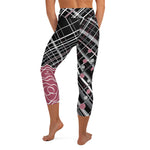 Load image into Gallery viewer, Got Pla(yed)id© Fleur Grande Hippie Pink &amp; 15 Shades of Gray Women&#39;s High-Waisted Pickleball Capris - UPF 50+
