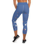 Load image into Gallery viewer, Spring Dink Gradient© Red, White &amp; Blue Capri Leggings, UPF 50+
