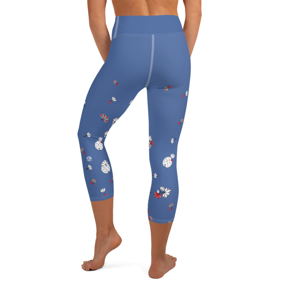 Spring Dink Gradient© Red, White & Blue Capri Leggings, UPF 50+