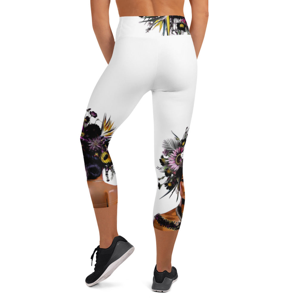 Tengo Pickleball En Mi Mente!™ aka Got Pickleball on my Mind!™ Women's White Pickleball Capris, UPF 50+