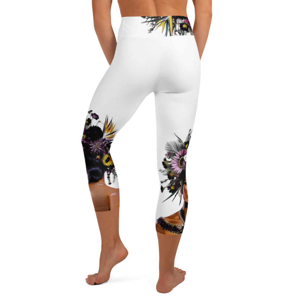 Tengo Pickleball En Mi Mente!™ aka Got Pickleball on my Mind!™ Women's White Pickleball Capris, UPF 50+