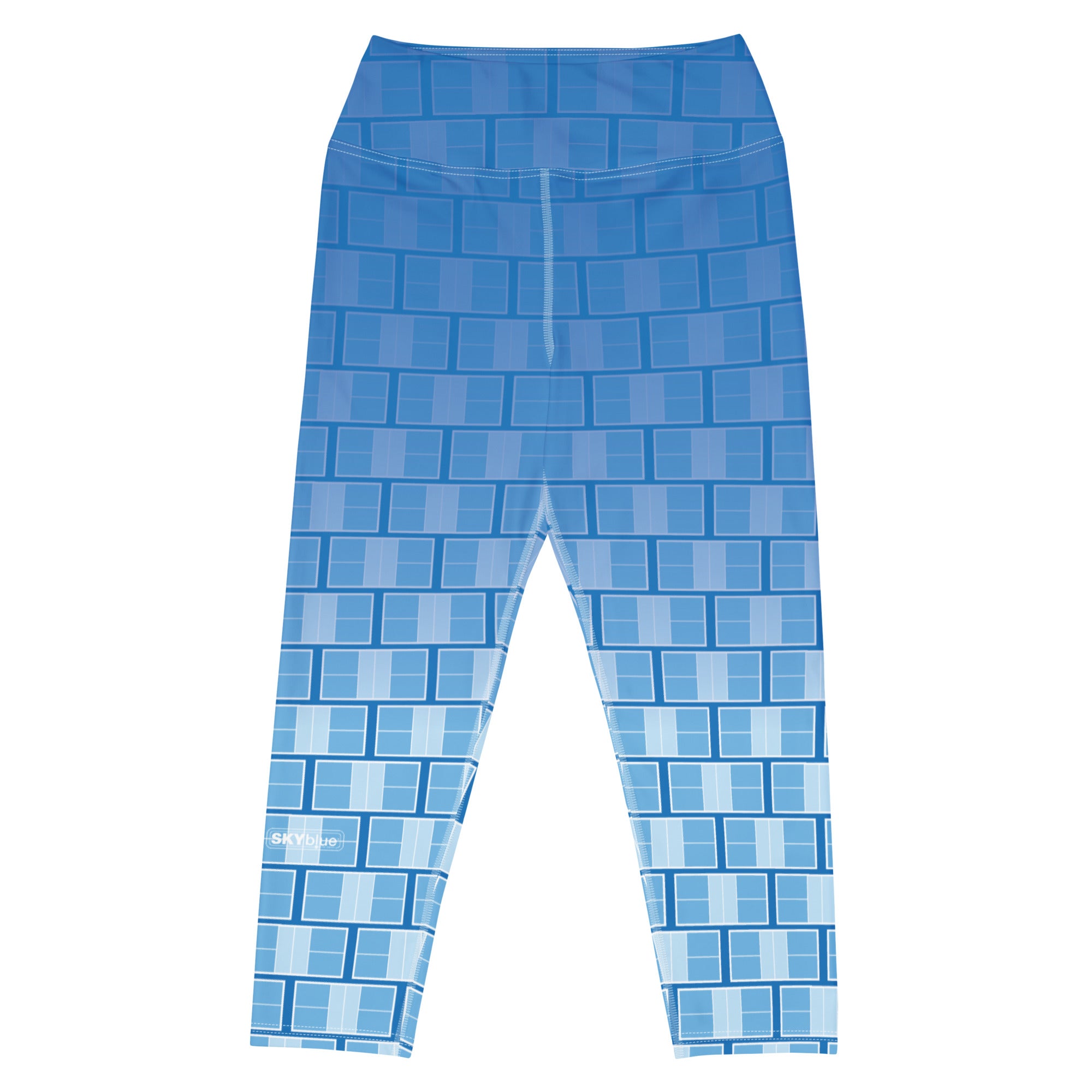 "I Campi da Pickleball©" Turquoise High Waisted Women's Pickleball Capris – UPF 50+