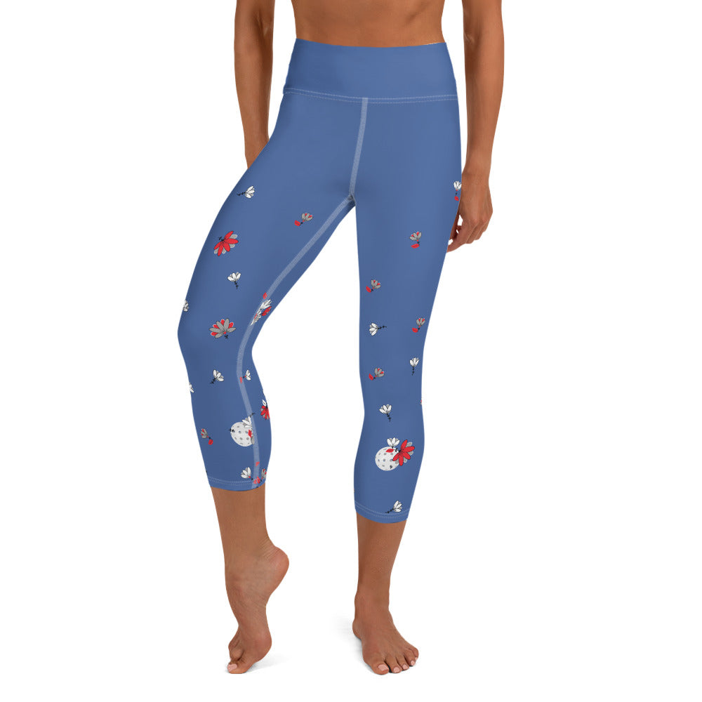 Spring Dink Gradient© Red, White & Blue Capri Leggings, UPF 50+