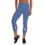 Load image into Gallery viewer, Spring Dink Gradient© Red, White &amp; Blue Capri Leggings, UPF 50+
