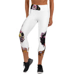 Load image into Gallery viewer, Got Pickleball on my Mind!™ High-Waisted Capris, White UPF 50+
