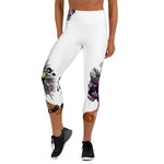 Load image into Gallery viewer, Tengo Pickleball En Mi Mente!™ aka Got Pickleball on my Mind!™ Women&#39;s White Pickleball Capris, UPF 50+
