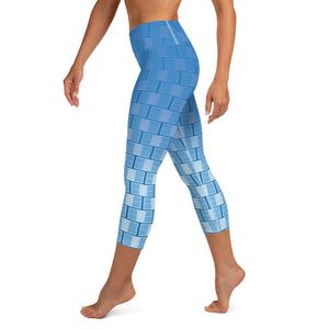 "I Campi da Pickleball©" Turquoise High Waisted Women's Pickleball Capris – UPF 50+