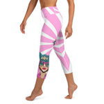 Load image into Gallery viewer, Where the Fun Begins™ Women&#39;s High-Waisted Pickleball Capris – NPC Retro Pop-Art Collection, UPF 50+ Pink &amp; White
