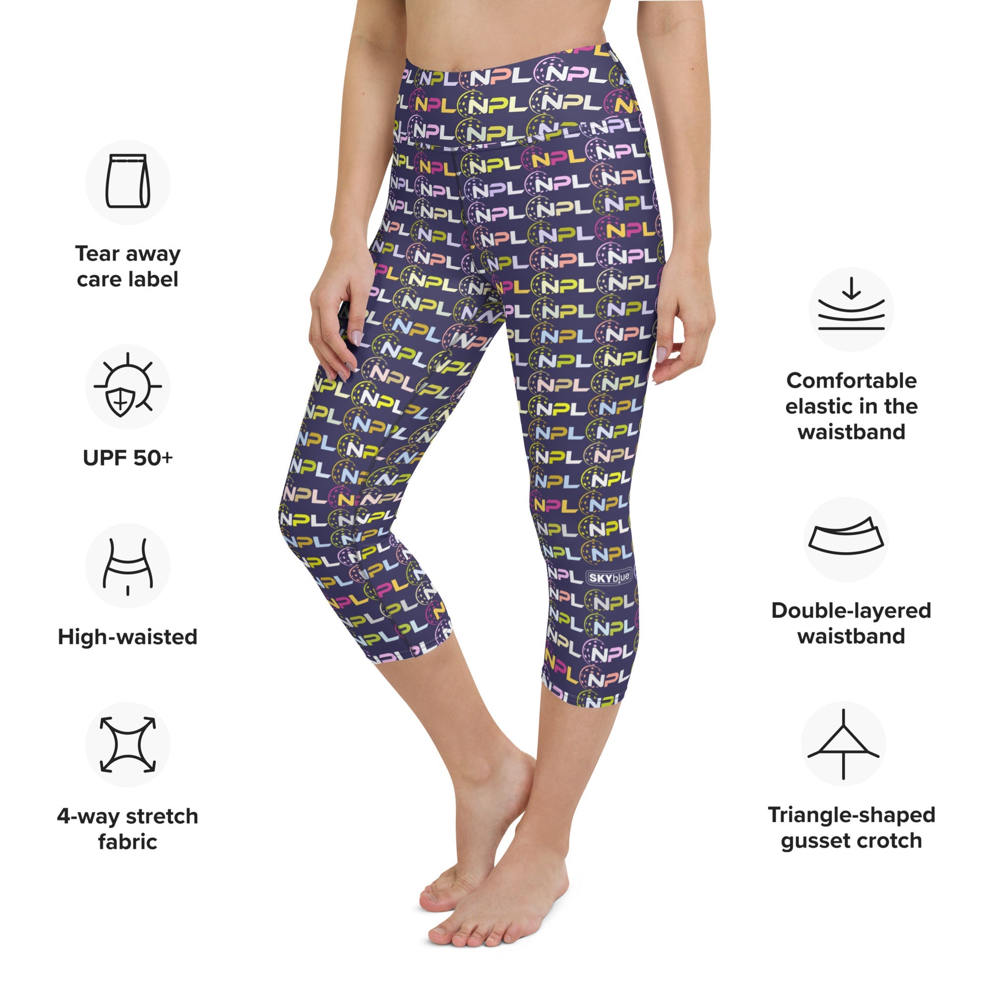 NPL™ POP-ART WOMEN'S PICKLEBALL CAPRIS, UPF 50+, Violet Noir