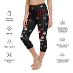 Load image into Gallery viewer, Mistletoe Pickleball© High-Waisted Women&#39;s Capris, UPF 50+
