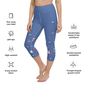 Spring Dink Gradient© Red, White & Blue Capri Leggings, UPF 50+