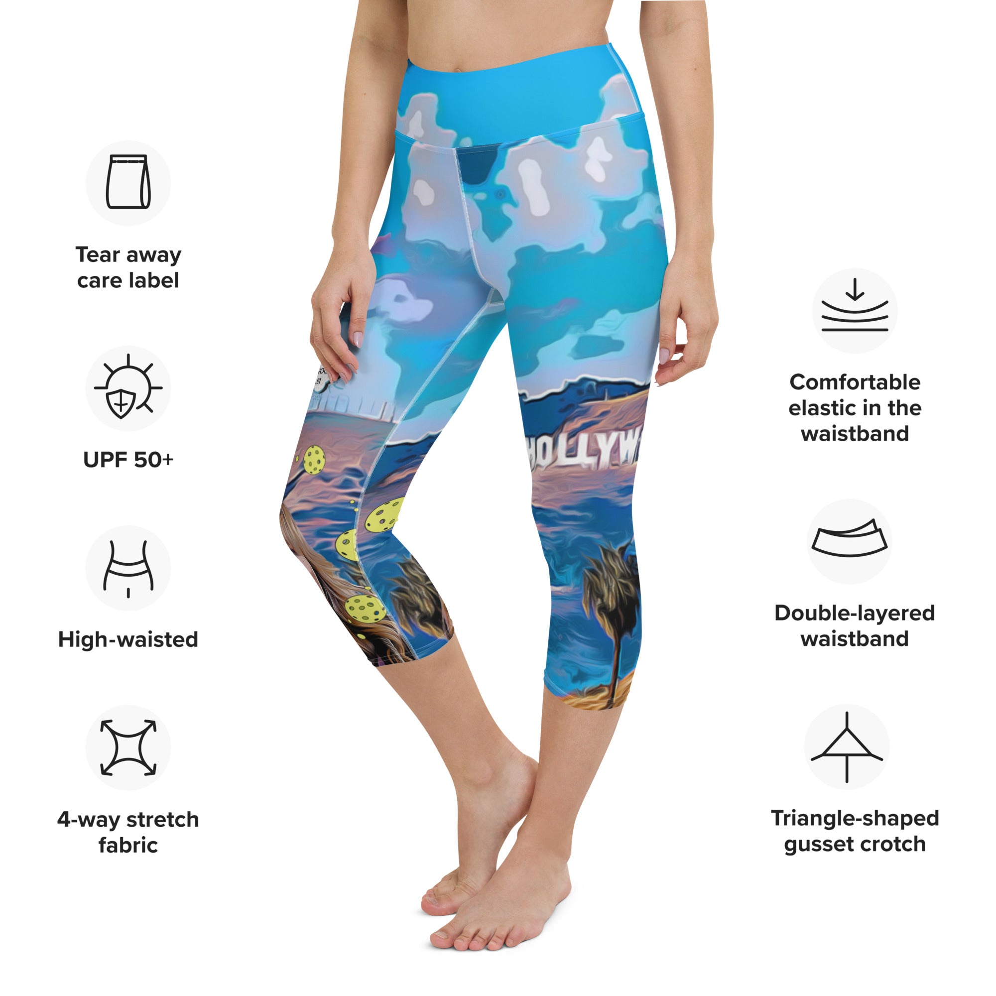 Got Pickleball on my Mind™ Hollywood Style Women's High-Waisted Capris UPF 50+