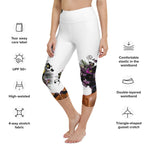 Load image into Gallery viewer, Tengo Pickleball En Mi Mente!™ aka Got Pickleball on my Mind!™ Women&#39;s White Pickleball Capris, UPF 50+
