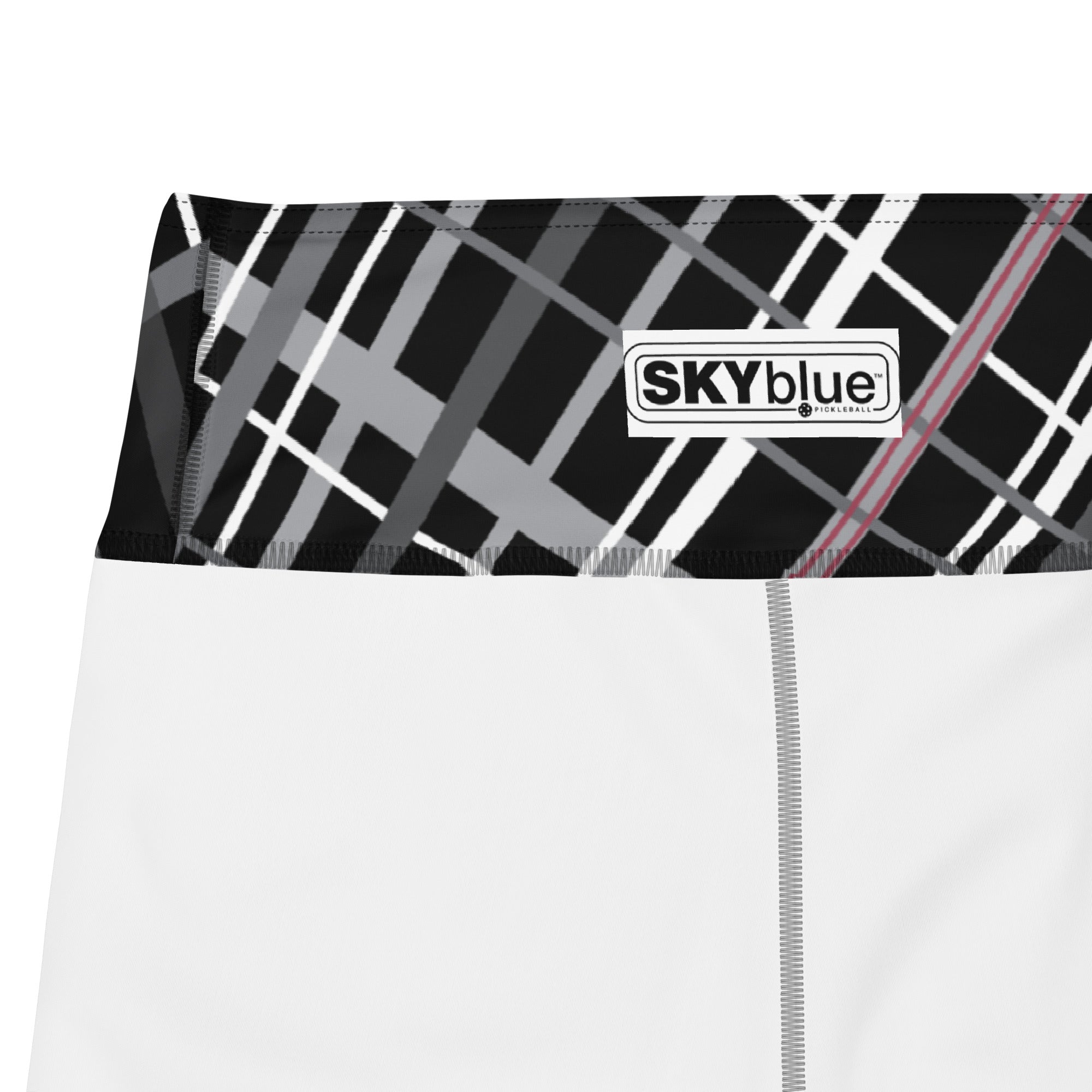 Got Pla(yed)id© Fleur Black, Hippie Pink & 15 Shades of Gray Women's High-Waisted Pickleball Capris - UPF 50+