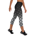 Load image into Gallery viewer, &quot;I Campi da Pickleball©&quot; Reverse Ombre Camouflage High Waisted Capris –  15 shades of Gray, UPF 50+
