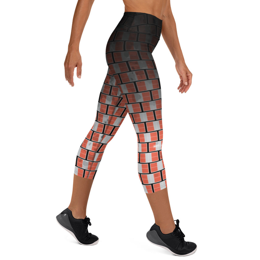 "I campi da Pickleball™"  High-Waisted Pickleball Capris for Women, UPF 50+ - Orange