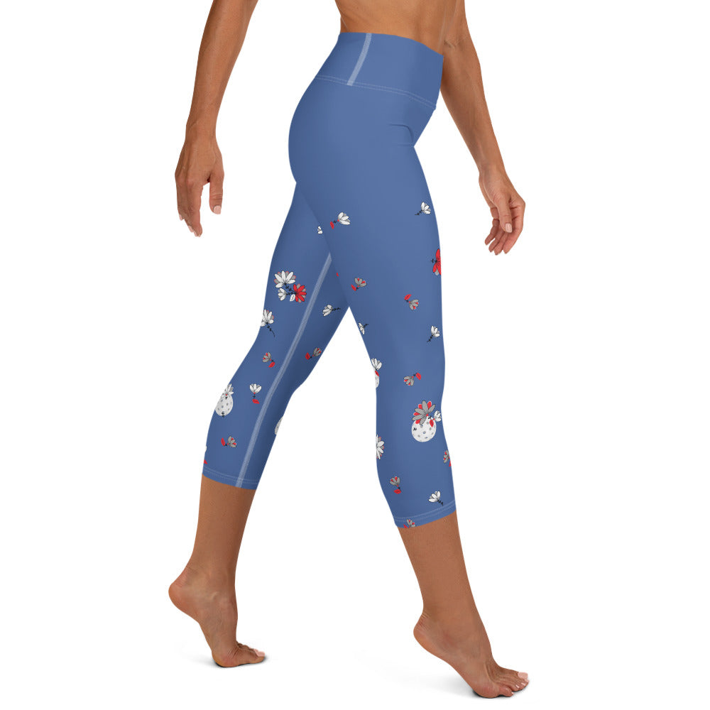 Spring Dink Gradient© Red, White & Blue Capri Leggings, UPF 50+