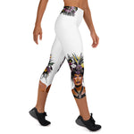 Load image into Gallery viewer, Tengo Pickleball En Mi Mente!™ aka Got Pickleball on my Mind!™ Women&#39;s White Pickleball Capris, UPF 50+
