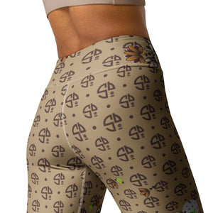 Sandbagger aka Spring Dink Gradient Logo© Women's High-Waisted Pickleball Leggings - UPF 50+