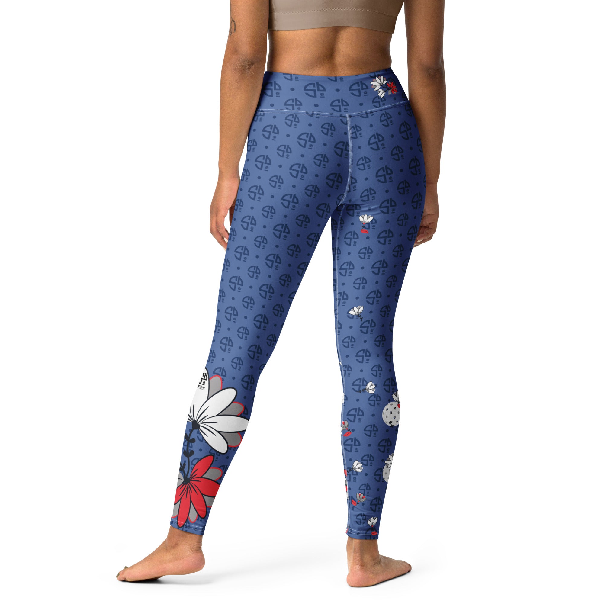 Spring Dink Logo Gradient™ Red, White & Blue Fleur High-Waisted Leggings!