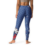 Load image into Gallery viewer, Spring Dink Logo Gradient™ Red, White &amp; Blue Fleur High-Waisted Leggings!
