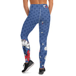 Load image into Gallery viewer, Spring Dink Logo Gradient™ Red, White &amp; Blue Fleur High-Waisted Leggings!
