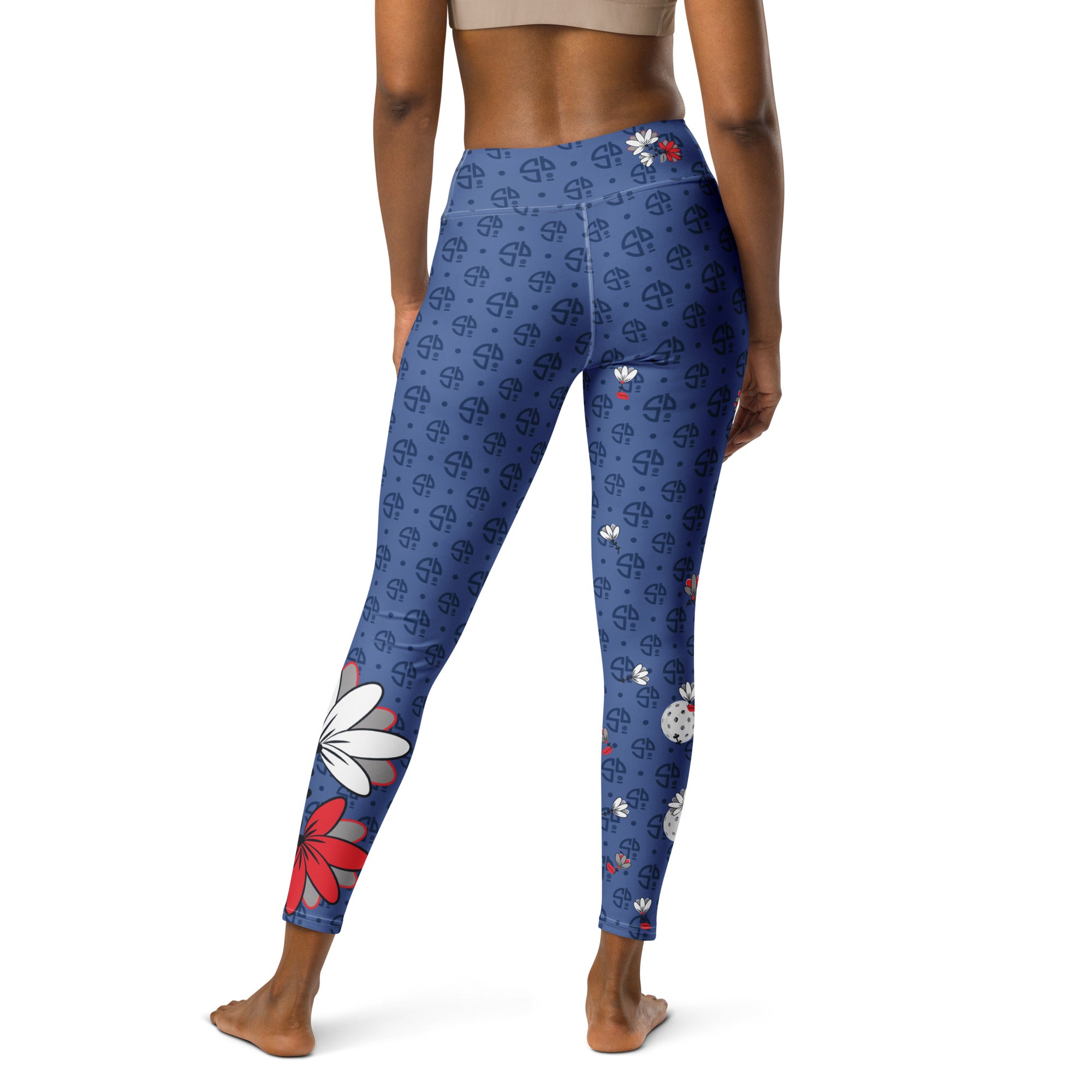 Spring Dink Logo Gradient™ Red, White & Blue Fleur High-Waisted Leggings!