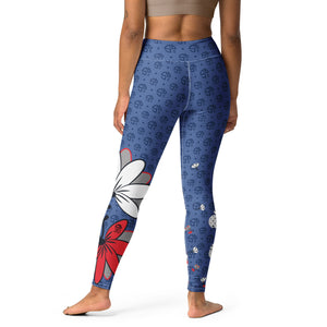 Spring Dink Logo Gradient™ Red, White & Blue Fleur Grande High-Waisted Leggings!