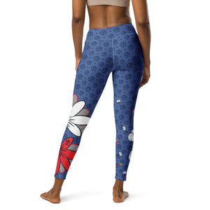 Spring Dink Logo Gradient™ Red, White & Blue Fleur Grande High-Waisted Leggings!