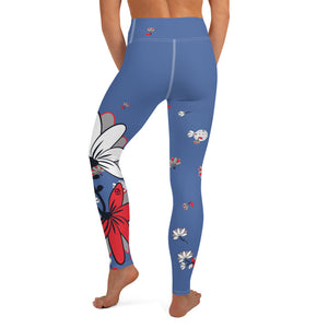 Spring Dink Gradient™ Red, White & Blue Fleur Grande High-Waisted Leggings UPF 50+