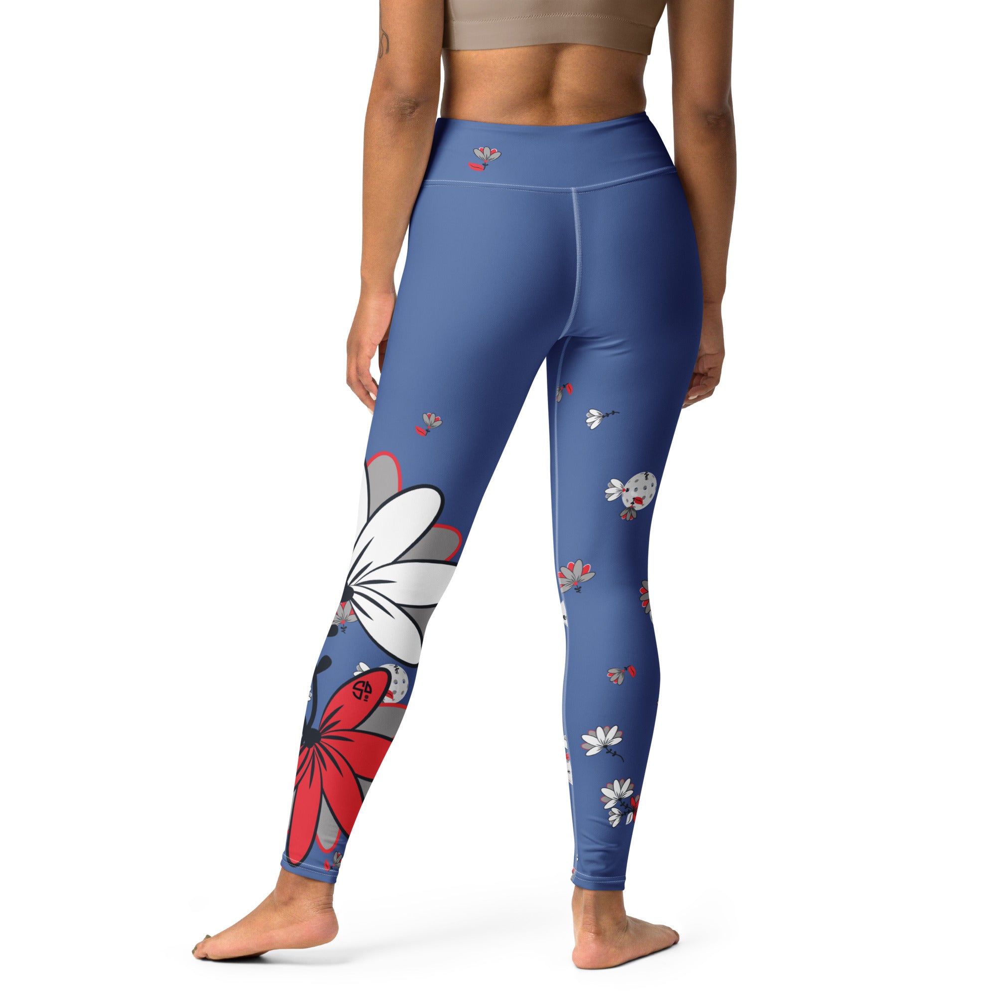 Spring Dink Gradient™ Red, White & Blue Fleur Grande High-Waisted Leggings UPF 50+