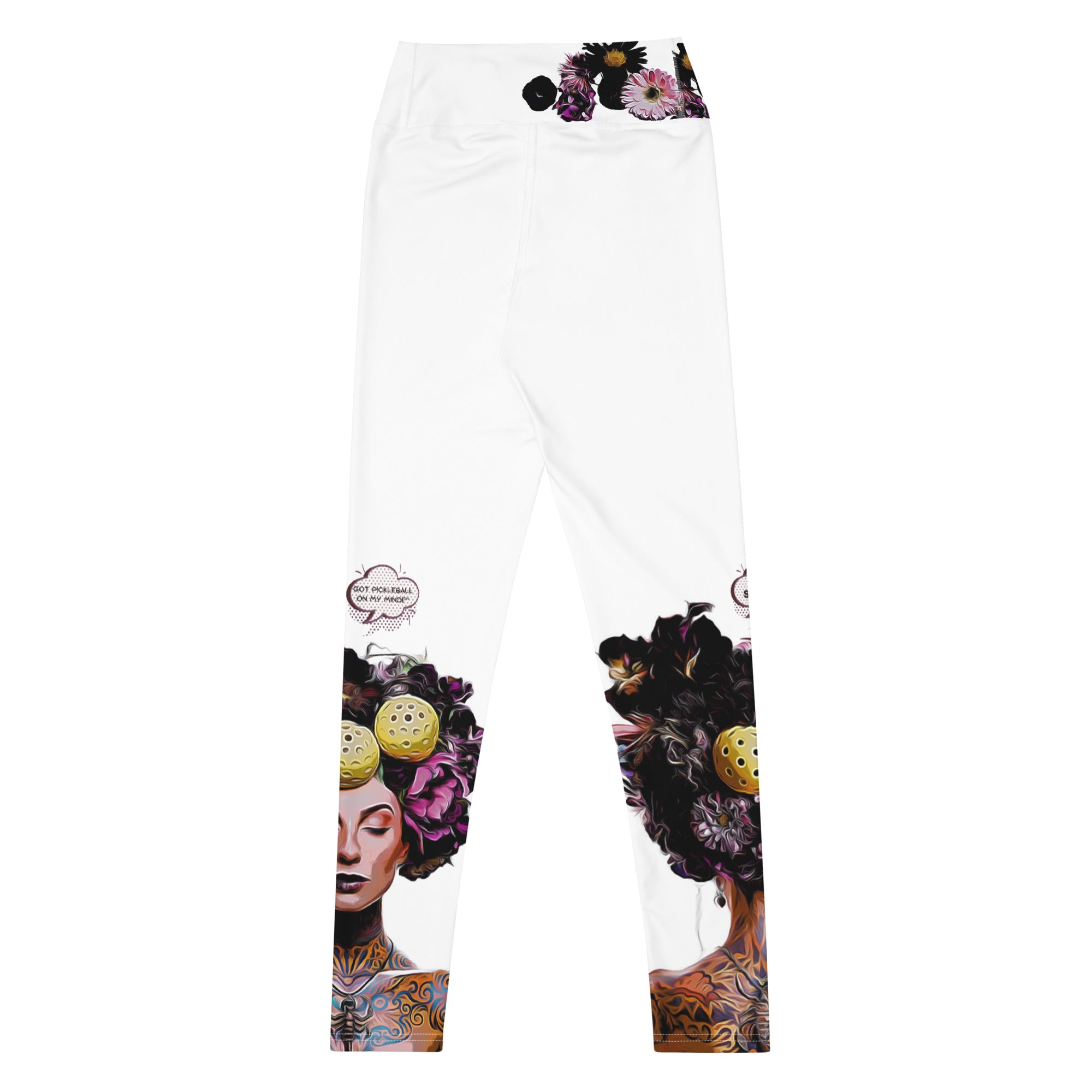 Got Pickleball on my Mind!™ High-Waisted Leggings, White UPF 50+