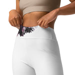 Load image into Gallery viewer, Got Pickleball on my Mind™ Women&#39;s High-Waisted Leggings UPF 50+ - White &amp; Purple | &quot;Hab nur Pickleball
