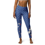 Load image into Gallery viewer, Spring Dink Logo Gradient™ Red, White &amp; Blue Fleur High-Waisted Leggings!
