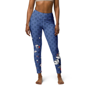 Spring Dink Logo Gradient™ Red, White & Blue Fleur High-Waisted Leggings!