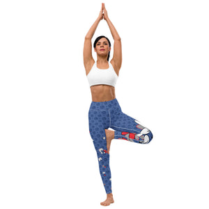 Spring Dink Logo Gradient™ Red, White & Blue Fleur Grande High-Waisted Leggings!