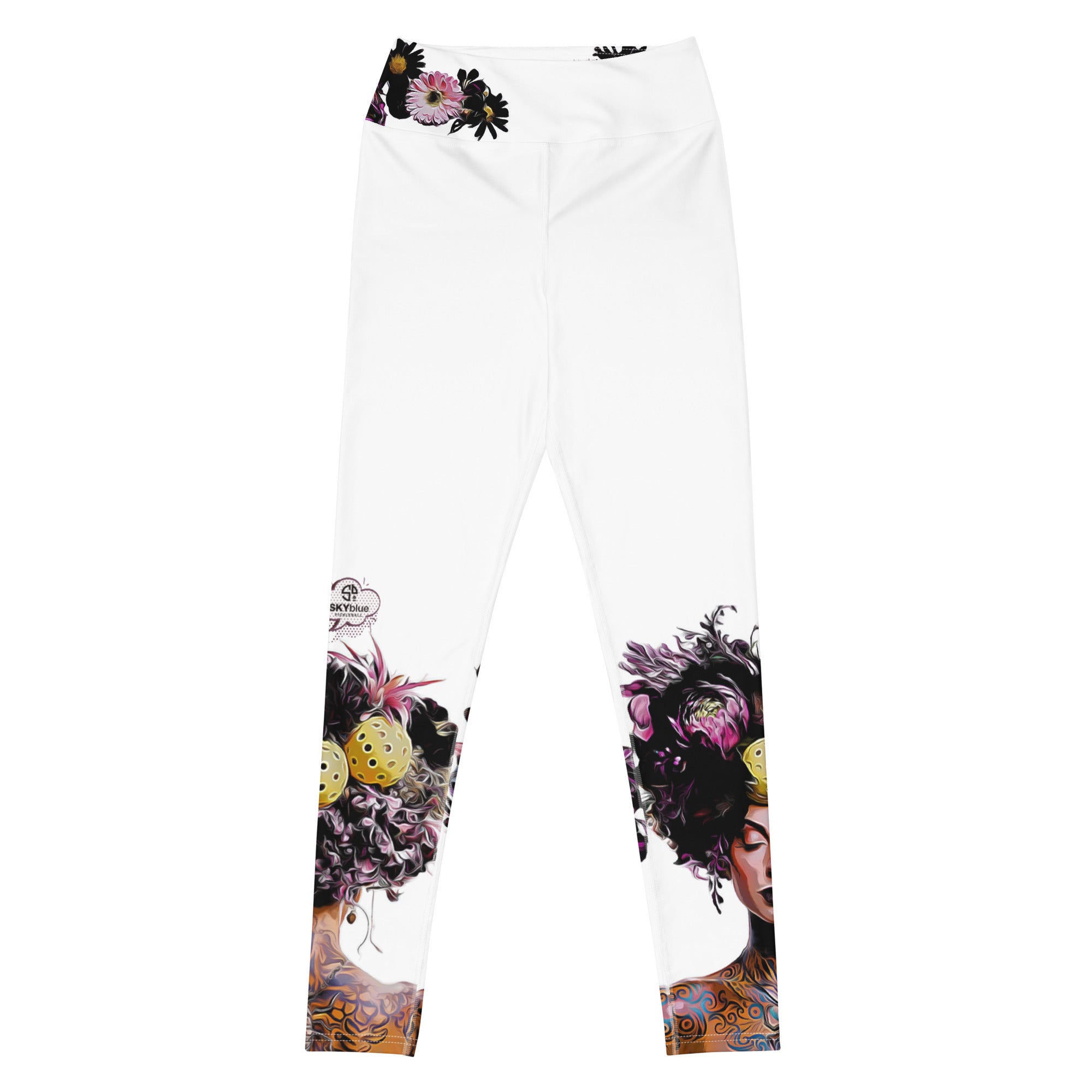 Got Pickleball on my Mind!™ High-Waisted Leggings, White UPF 50+