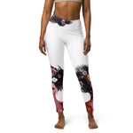 Load image into Gallery viewer, Got Pickleball on my Mind™ Women&#39;s High-Waisted Leggings UPF 50+ - White &amp; Purple | &quot;Hab nur Pickleball
