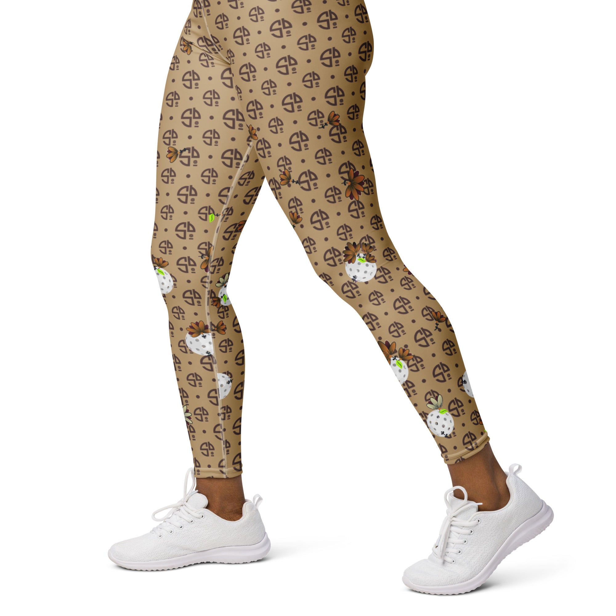 Sandbagger aka Spring Dink Gradient Logo© Women's High-Waisted Pickleball Leggings - UPF 50+