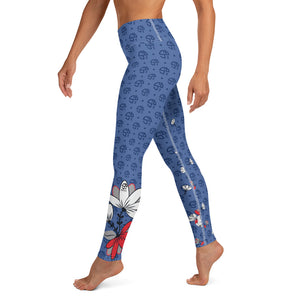 Spring Dink Logo Gradient™ Red, White & Blue Fleur High-Waisted Leggings!