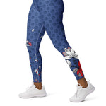 Load image into Gallery viewer, Spring Dink Logo Gradient™ Red, White &amp; Blue Fleur High-Waisted Leggings!
