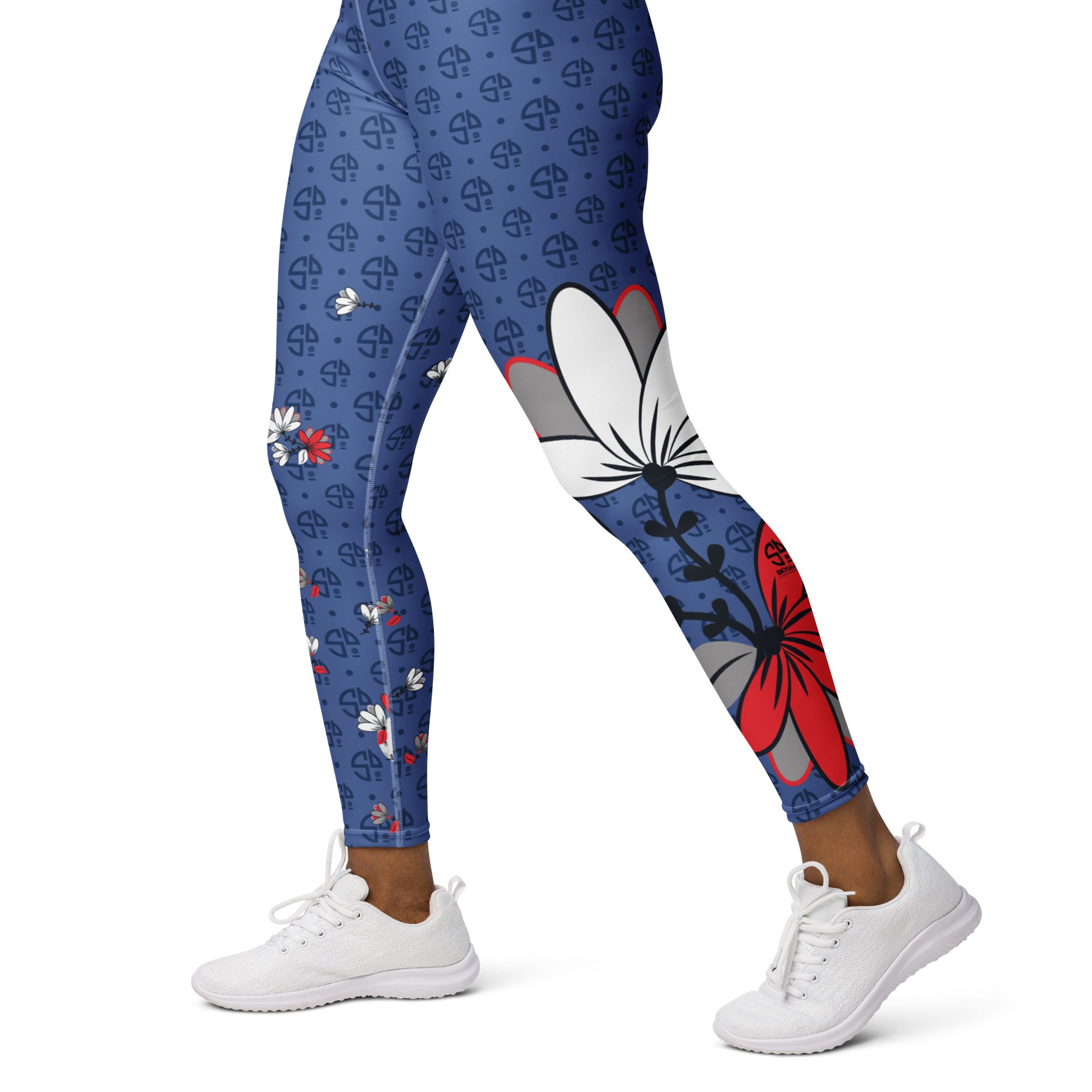 Spring Dink Logo Gradient™ Red, White & Blue Fleur Grande High-Waisted Leggings!