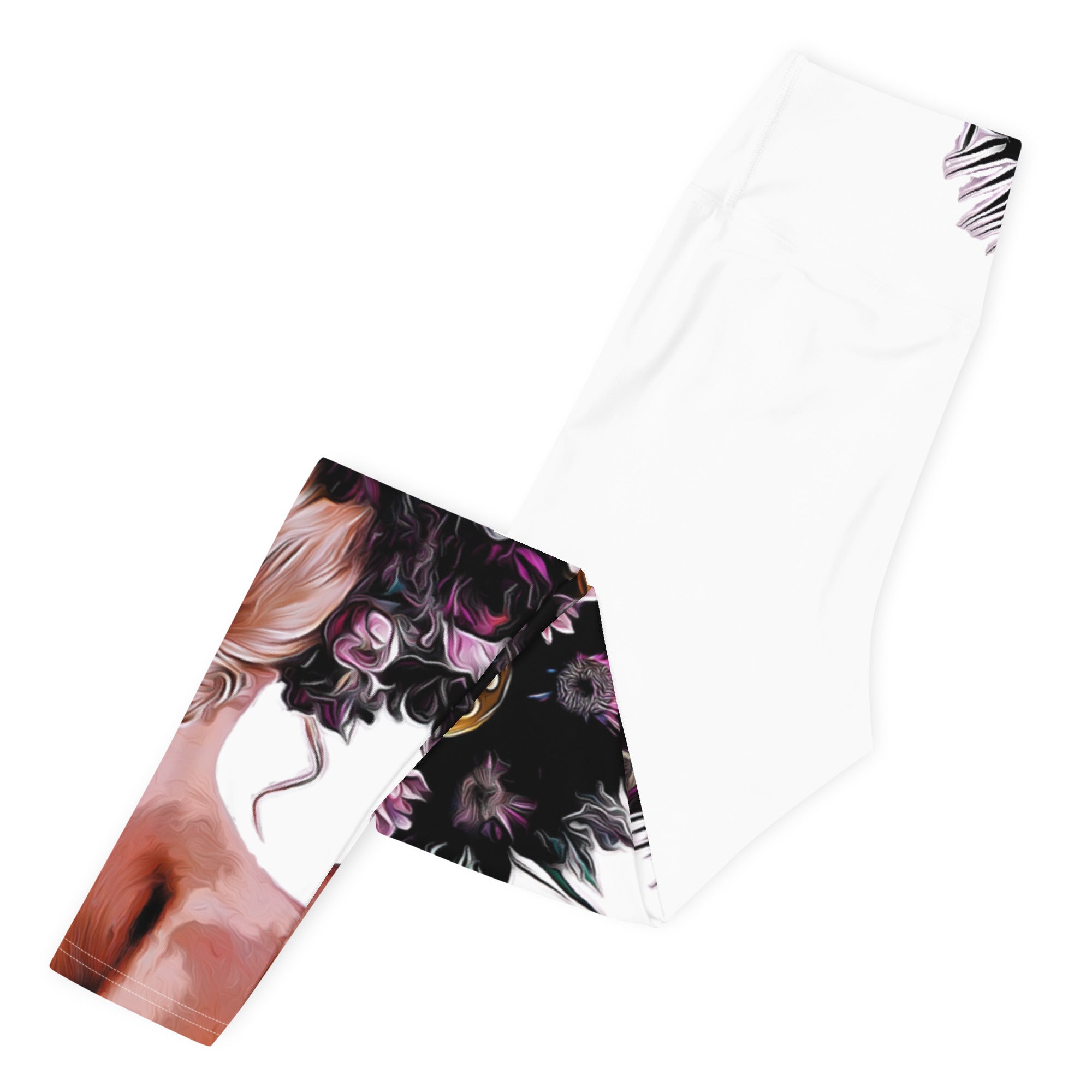 Got Pickleball on my Mind™ Women's High-Waisted Leggings UPF 50+ - White & Purple | "Hab nur Pickleball