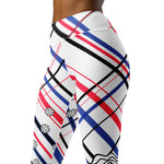 Load image into Gallery viewer, Got Pla(yed)id© Fleur Red, White &amp; Blue Women&#39;s High-Waisted Pickleball Leggings
