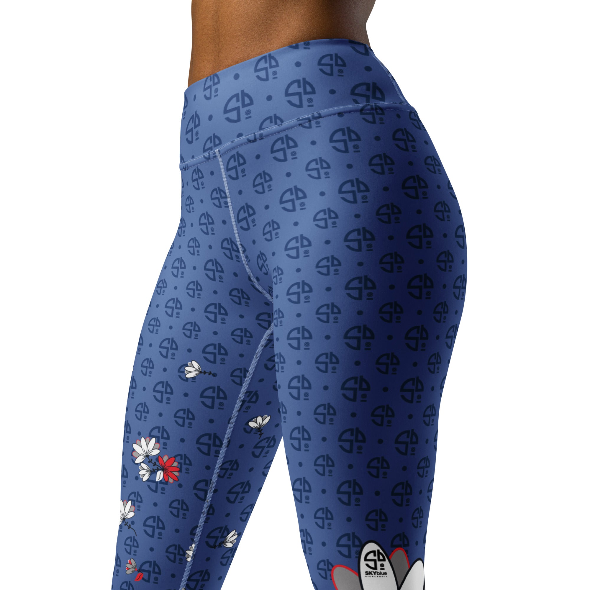 Spring Dink Logo Gradient™ Red, White & Blue Fleur High-Waisted Leggings!