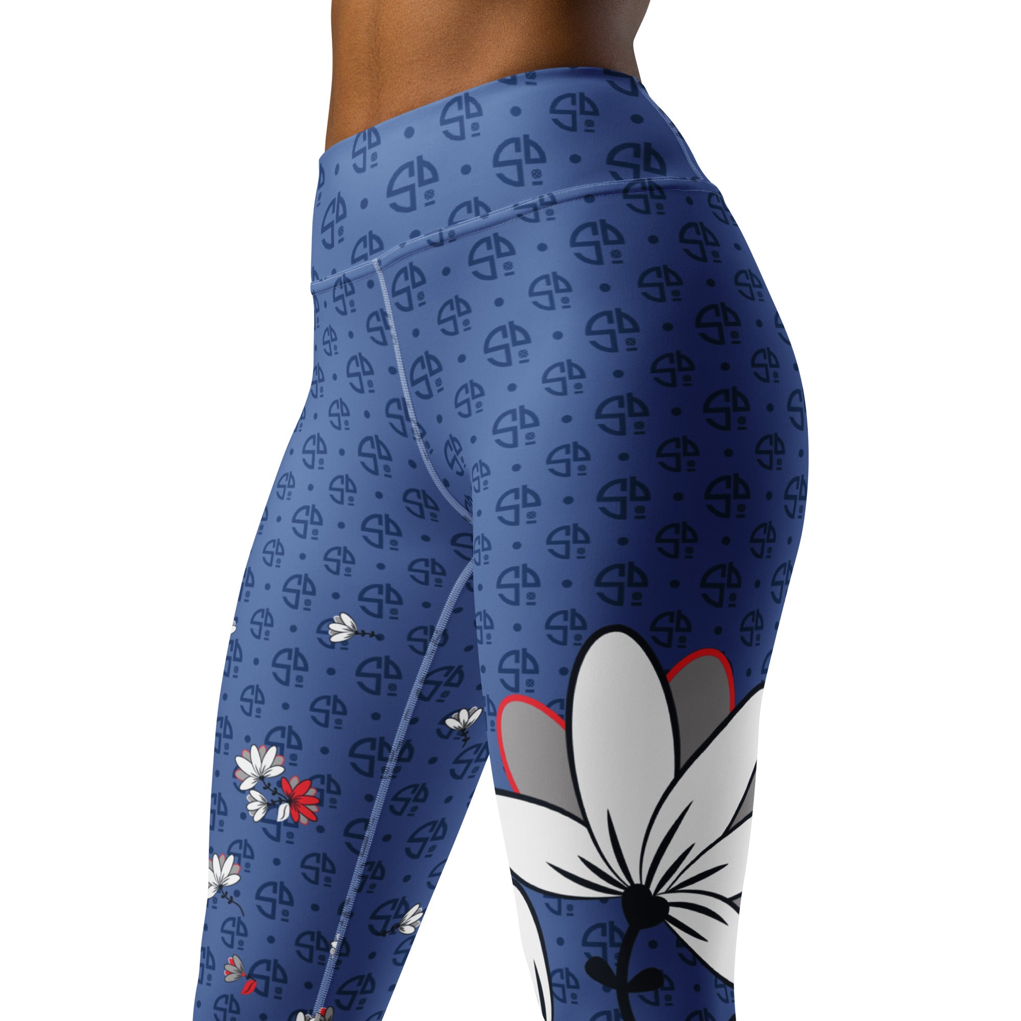 Spring Dink Logo Gradient™ Red, White & Blue Fleur Grande High-Waisted Leggings!