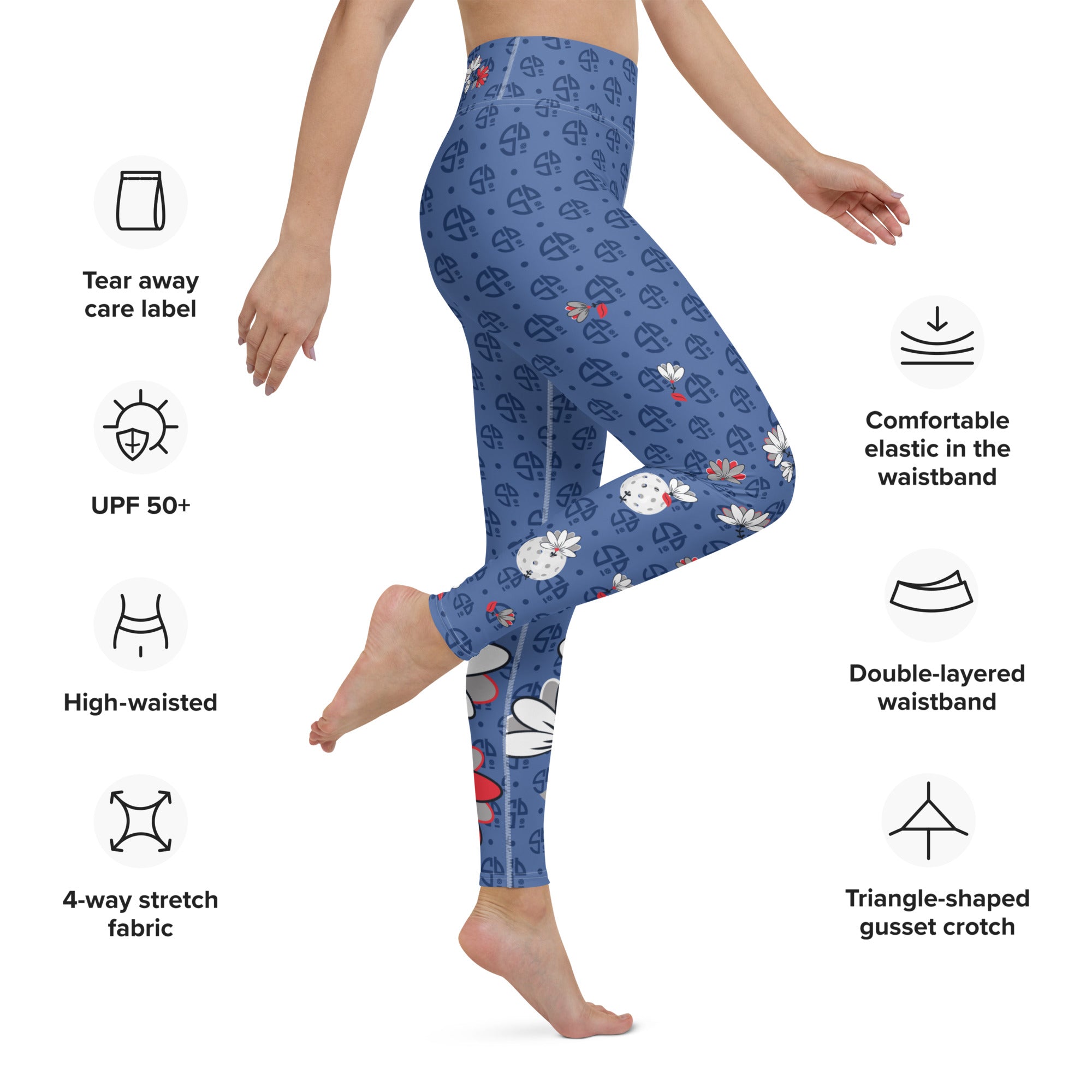 Spring Dink Logo Gradient™ Red, White & Blue Fleur High-Waisted Leggings!