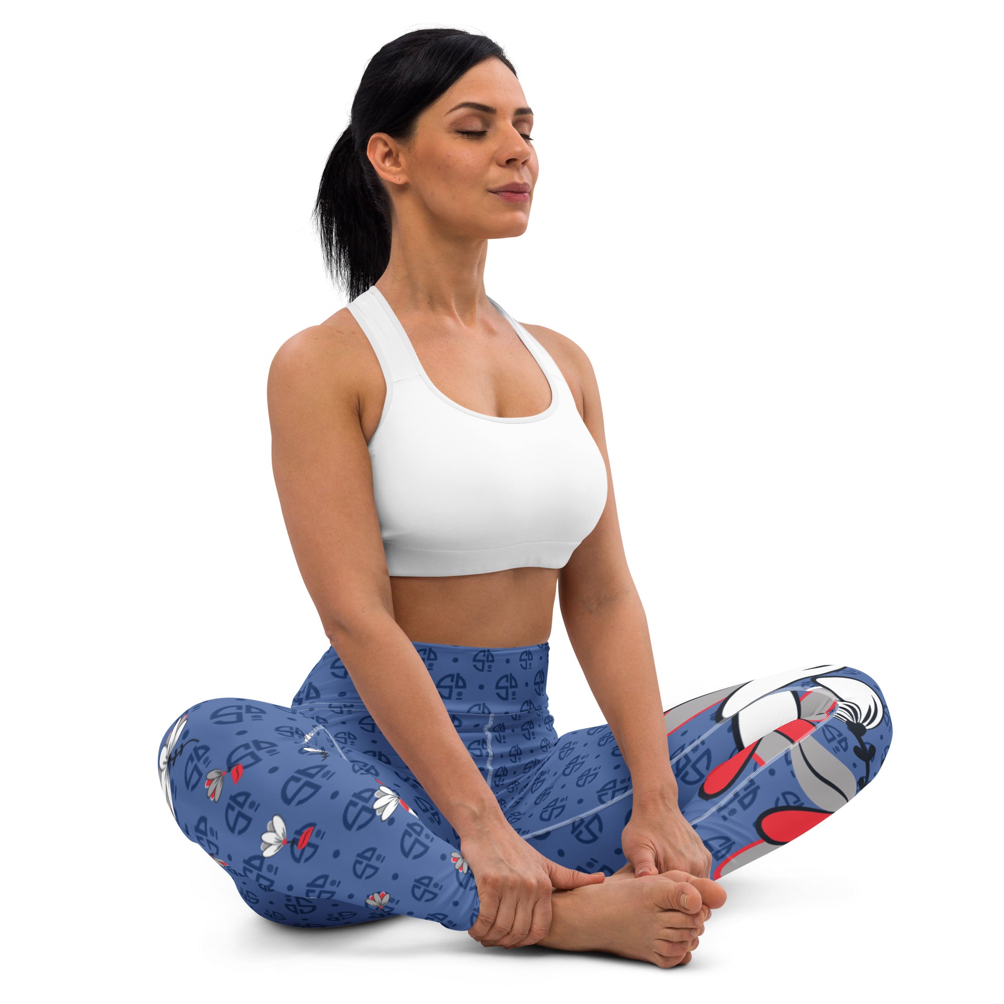 Spring Dink Logo Gradient™ Red, White & Blue Fleur Grande High-Waisted Leggings!